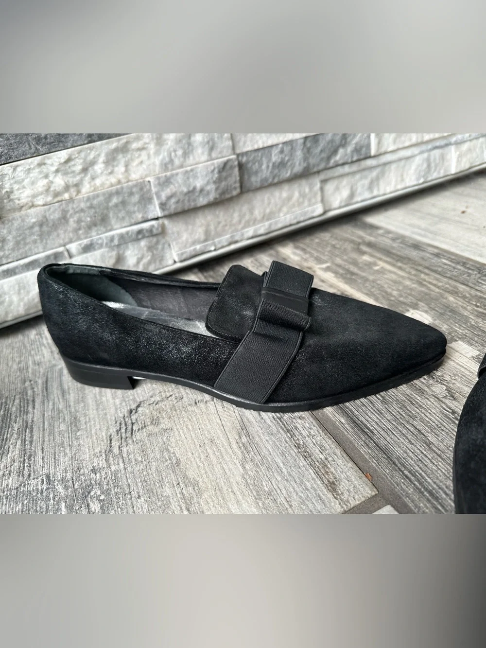 DANIELLA LEHAVI Black Leather Slip On Loafer Shoes  EU 39 US 9